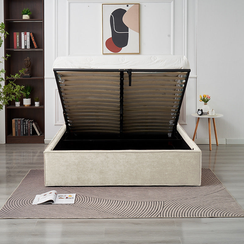 Lit coffre OLIVIA chenille beige