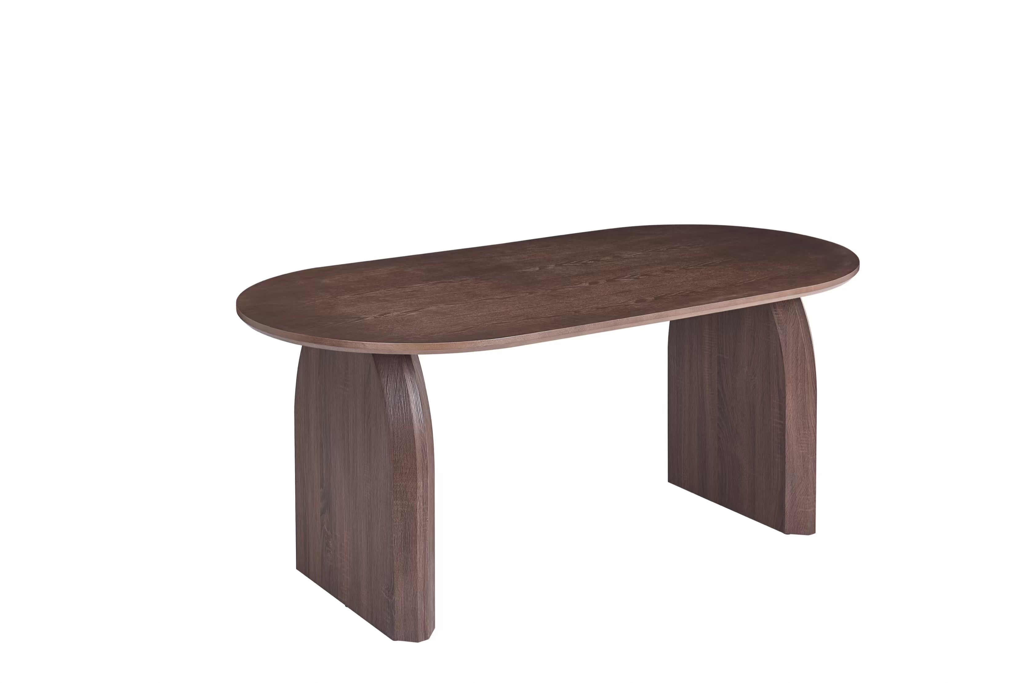 Table à manger FLUIDE plateau et pieds effet noyer 180cm