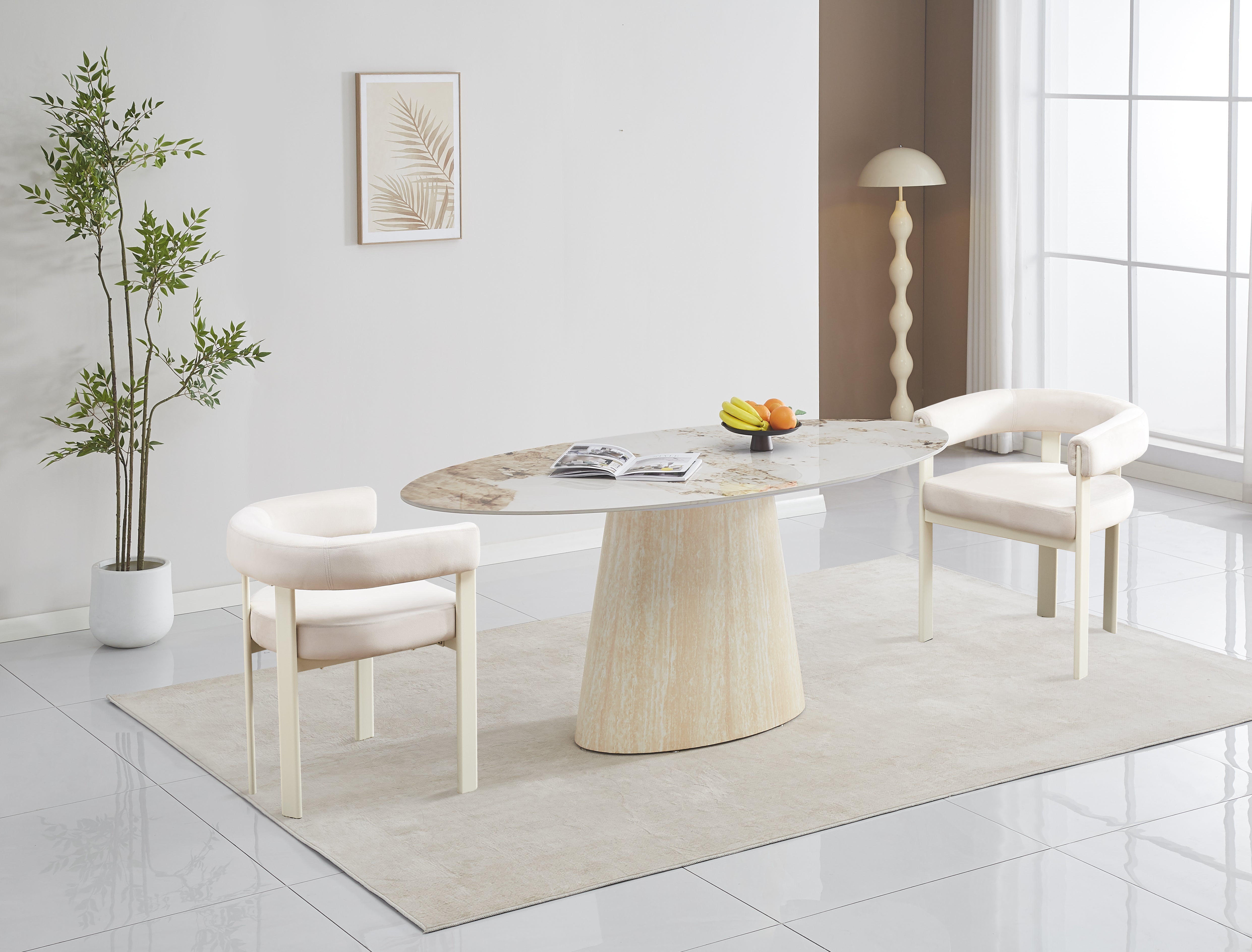 Chaise VAIANA beige, pieds beige