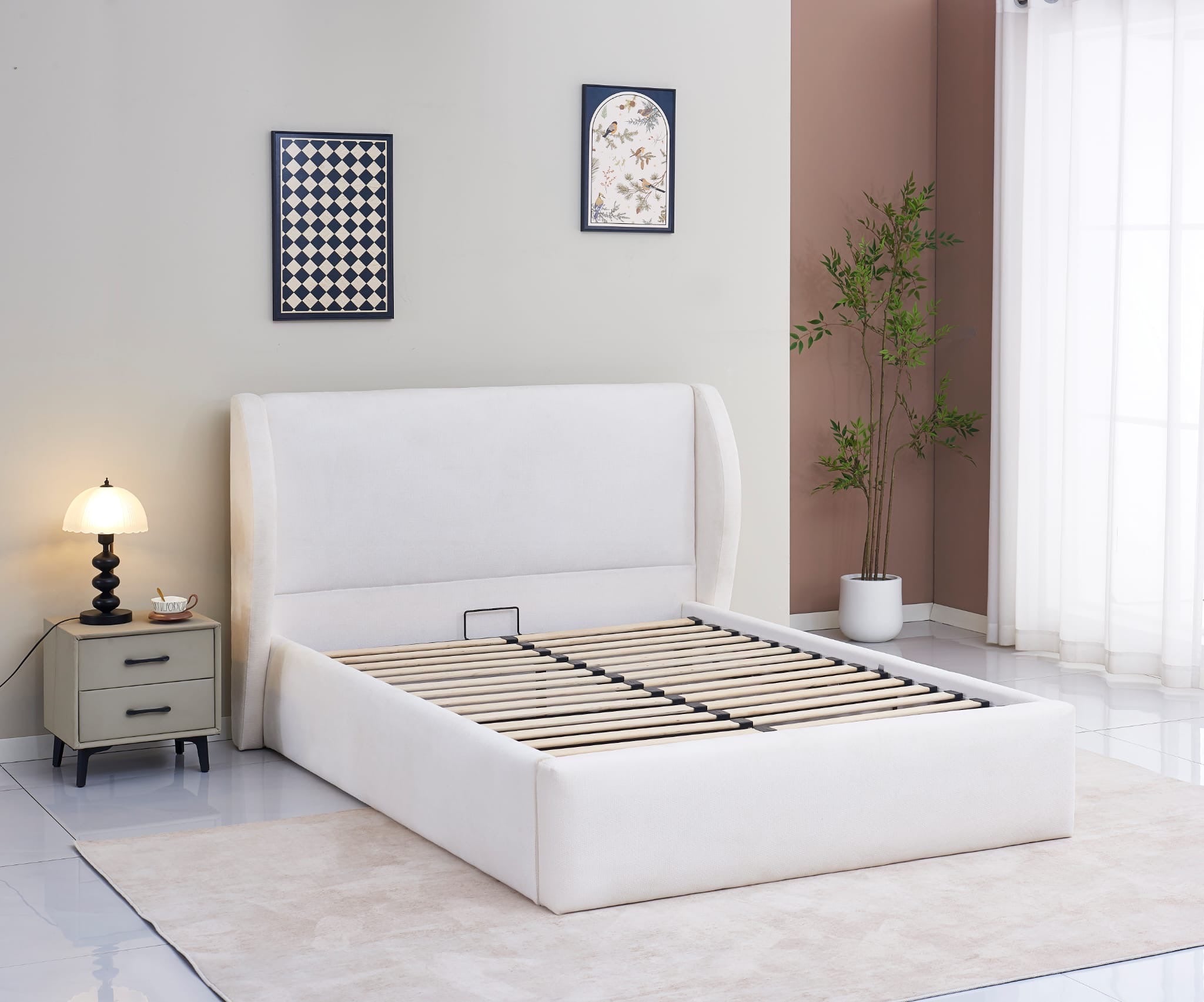 Lit coffre MIAMI chenille rasé