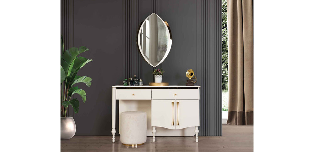 Coiffeuse Luna moderne avec miroir design élégant
