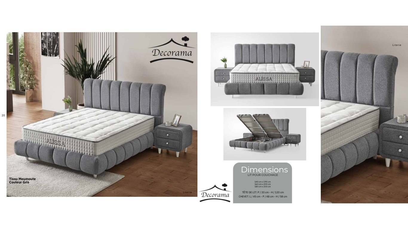 lit coffre alissa dans une chambre moderne gris